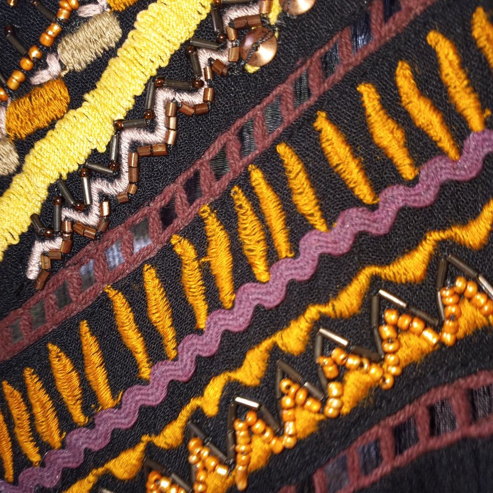 Free People black dress with beads, charms, sequins and embroidery - Picture 10 of 14